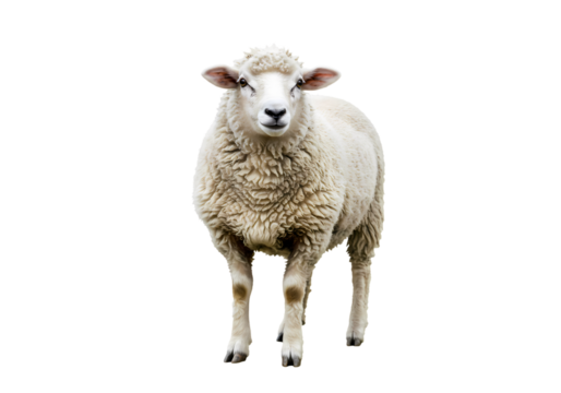 Adorable White Sheep A Stunning Image isolated on white background