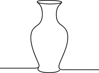 Vase One Line Drawing Vector Illustration