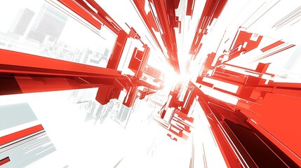 High-impact red gradient with textured layers and bold highlights suggesting intense motion and energy