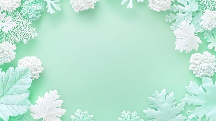 Fresh green gradient background featuring natural leaf textures and organic patterns in a soft layered composition