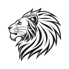 Fototapeta premium lion head line art vector art silhouette