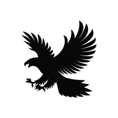 Flying Eagle silhouette vector illustration on white background