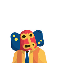 Colorful carnival mask man. Vector