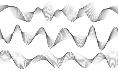 Vector abstract flowing wavy lines. Digital motion element for modern design.