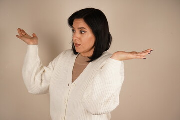 With arms spread out to the sides, this gesture symbolizes surprise. The arms are open, indicating...