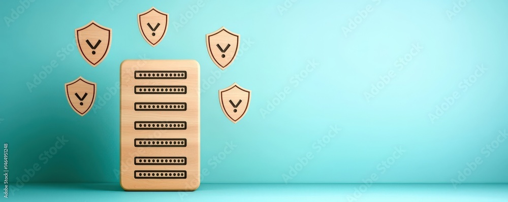 Aufkleber cyber security ransomware prevention concept. digital security concept with a server and protection 