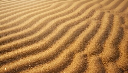 Rippled Sand Dunes Golden Desert Texture, Natural Background