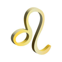 Fototapeta premium 3d leo zodiac sign Esoteric symbol Astrology clipart Element for design