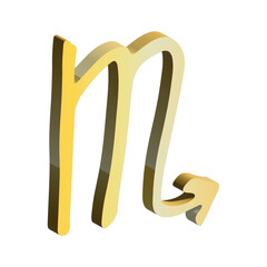 3d scorpio zodiac sign Esoteric symbol Astrology clipart Element for design