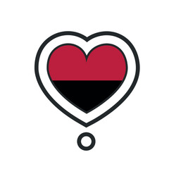 Heart shape with the flag of Angola. Vector