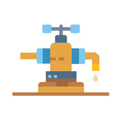 Colorful Irrigation Pump Icon , Agricultural Water Distribution System, Flat Style Vector