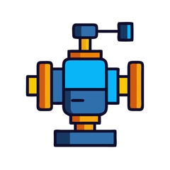 Colorful Irrigation Pump Icon , Agricultural Water Distribution System, Flat Style Vector