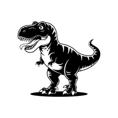 Illustration of Tyrannosaurus isolated on white background. Cartoon dinosaur. Design element for logo, label, design. Vector illustration