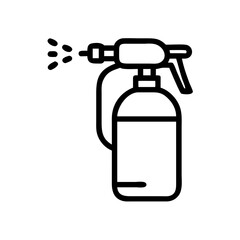 Motorized Sprayer Icon , Agricultural Spray Gun with Nozzle, Line Art Pest Control Equipment