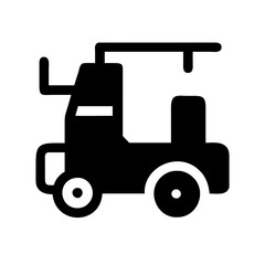 Motorized Sprayer Silhouette Icon, Industrial Spray Equipment, Solid Black Agricultural Tool