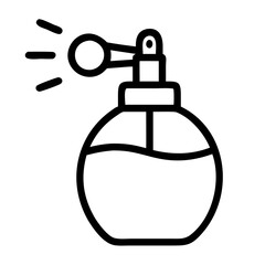 Perfume Atomizer Icon , Vintage Fragrance Spray Bottle, Line Art Cosmetic Dispenser
