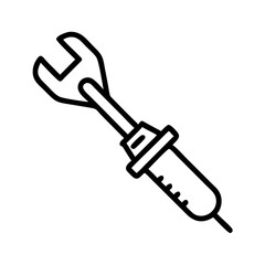 Screwdriver Icon, Hand Tool Outline for Repair, Maintenance, and DIY Projects