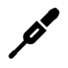 Screwdriver Silhouette Icon , Solid Black Hand Tool Symbol for Repair and DIY Work