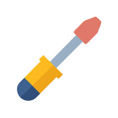 Colorful Screwdriver Icon , Flat Style Hand Tool, DIY Repair Equipment Vector