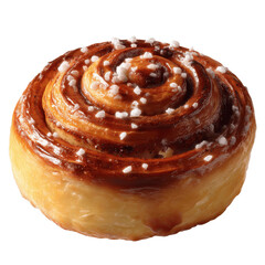 Fototapeta premium Sweet Cinnamon Roll with Sugar Crystals - Delicious Baked Pastry