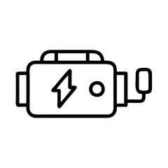 Electric Motor Icon , Industrial Power Generator Vector Silhouette for Energy and Mechanical Concepts