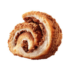 Obraz premium Delicious Crumb-Topped Cinnamon Roll, Close-up Studio Shot