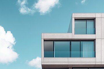 Modern apartment building against a clear sky