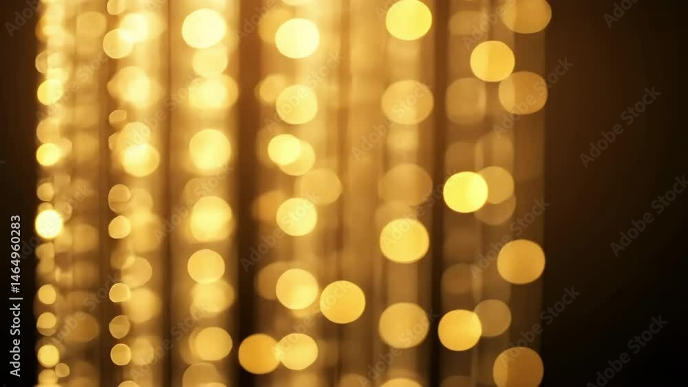 Poster golden vertical light rays shining in dark background creating a dreamy atmosphere
