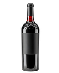decorative container png cutout mockup dicut transparent A sleek red wine bottle with a black label, perfect for elegant dining or gift.