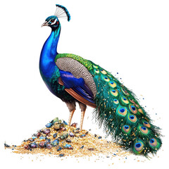 Obraz premium Majestic Peacock on Treasure Pile