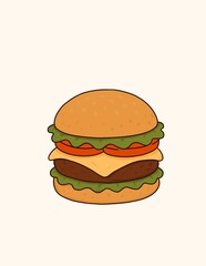 hamburger isolated on white