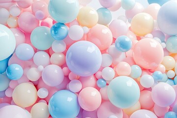 Pastel spheres, a joyful, bouncy abstract
