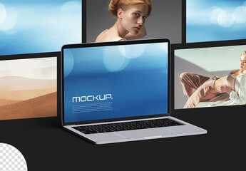 Laptop Mockup Multi Screen Interface Web Design Presentation