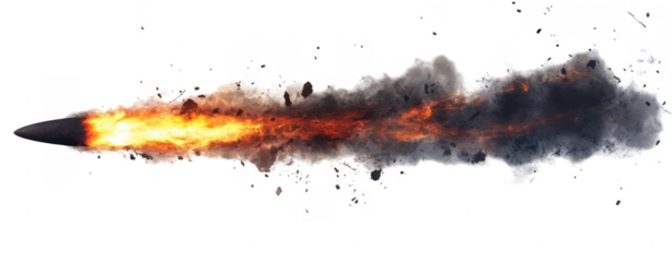 Fiery Trail,  Burning Meteorite or Rocket Exhaust