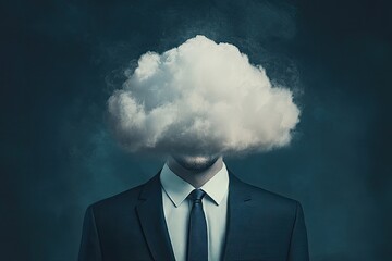 Cloud obscuring a man's head