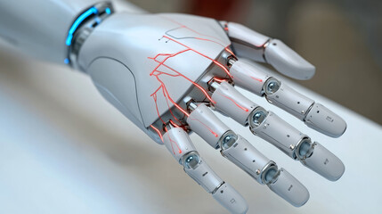 Robotic prosthetic arm showcasing advanced technology and design  