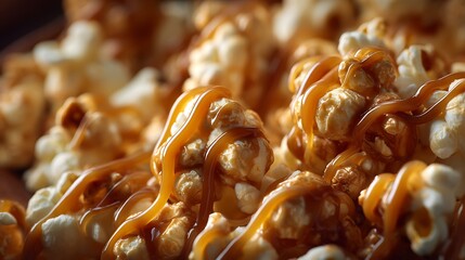 Caramel coated popcorn, a sweet and salty treat