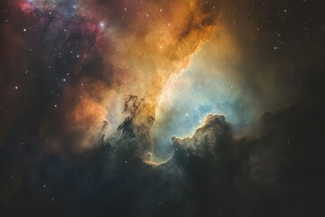 Fototapeta premium Cosmic tapestry of vibrant nebulae