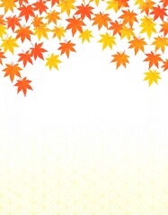 赤と黄色の紅葉のフレーム