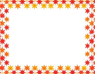 赤と黄色の紅葉のフレーム