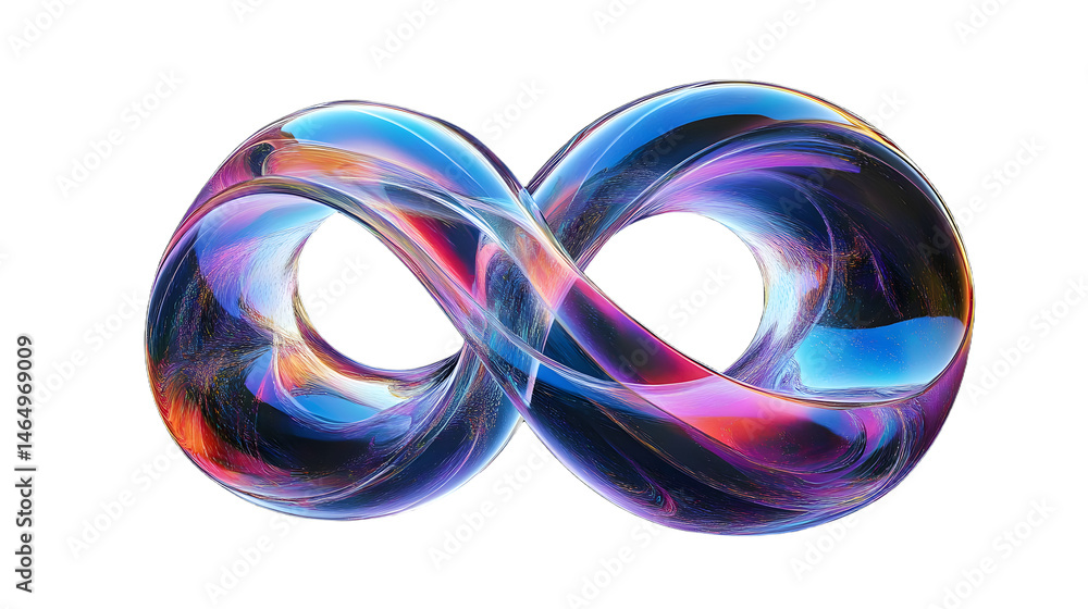 Aufkleber digital rendering of two intertwined, curved shapes that resemble the form and movement of iridescen