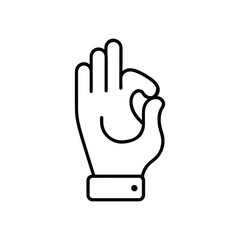 OK Hand Gesture Icon: Approval, Agreement, and Positive Vector