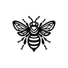 Detailed Bee Icon: Insect, Honeycomb, and Nature Vector Illustration