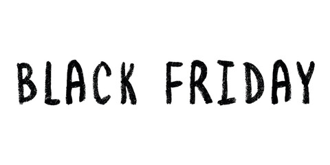 Black friday lettering Handwritten word Modern brush calligraphy Template for marketing ad, print, web, banner, poster, flyer Ink illustration