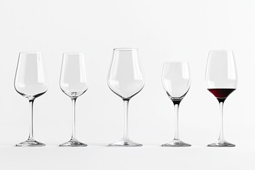 Wine glass collection, various types