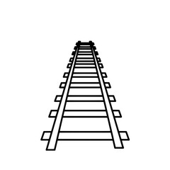 Railroad Tracks Perspective: A stark, linear illustration of railroad tracks extending into the distance, creating a sense of depth and journey, offering a powerful symbol of transport and progress.