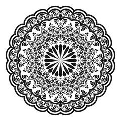 Intricate Black and White Mandala Design
