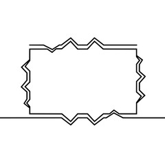 Fototapeta premium Abstract Linear Frame: Minimalist graphic design featuring a continuous single line, creating an elegant and versatile frame for various applications.