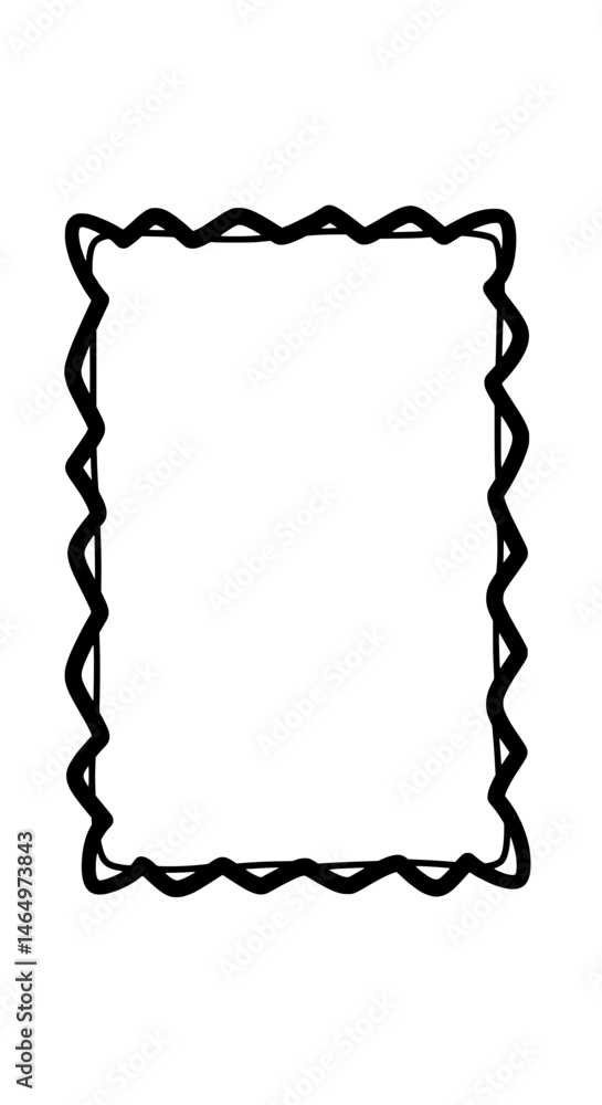 Aufkleber ornate frame: a simple frame with a unique scalloped border.