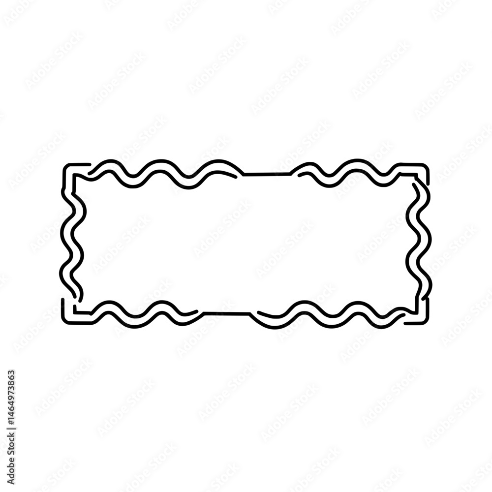 Poster abstract wavy border: a minimalist design with a rectangular frame featuring a unique wavy pattern b